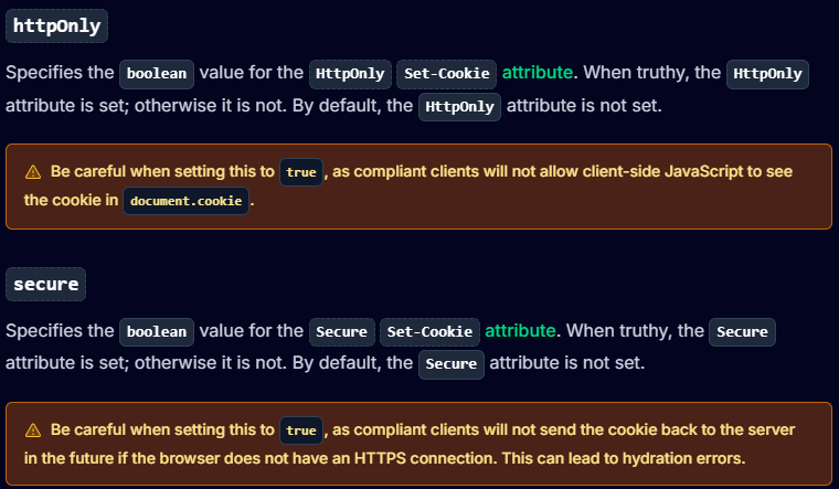 httpOnly & secure